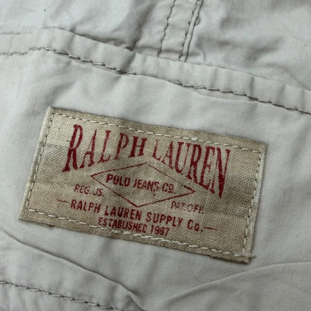 Polo Jeans Co Ralph Lauren Mens Cargo Pants 38x30 Tan Khaki Cotton Utility Work